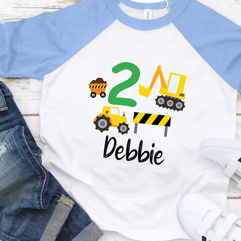 Personalized Boys Truck Long Sleeves Birthday Shirt| Cloth118