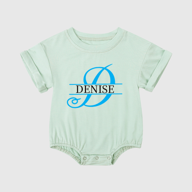 Personalized Baby Split Monogram Alphabet Bubble Romper| BBCloth46