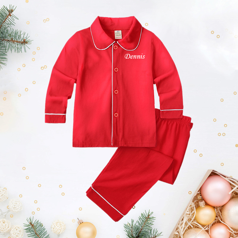 Personalized Kids Monogrammed Name Christmas Pajamas| Cloth193