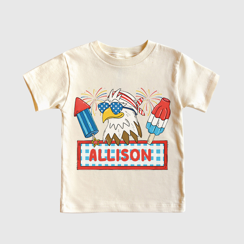 Personalized Kid 4th Of July Eagle Firework Independence T-Shirt| Cloth1461