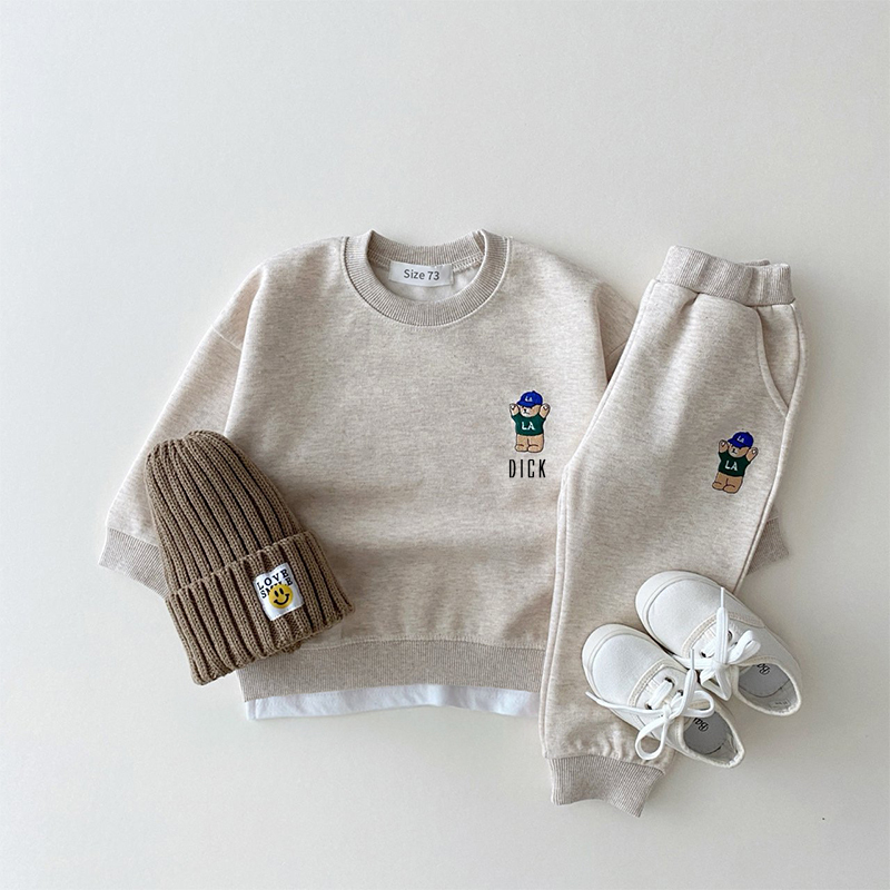 ]Personalized Kids Bear Sweatshirt Set| Cloth66