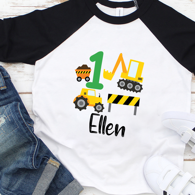 Personalized Boys Truck Long Sleeves Birthday Shirt| Cloth118