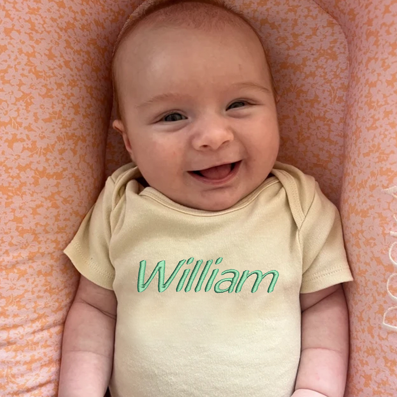 Personalized Baby Embroidered Cozy Onesie| BBCloth53