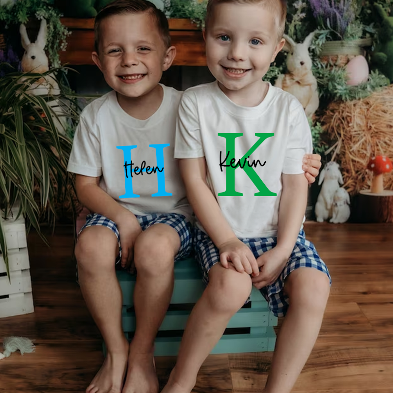 Personalized Kids Cozy Initial T-Shirt| Cloth123