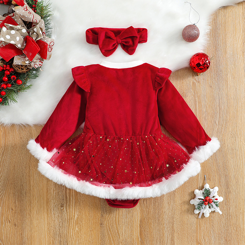 Personalized Girl Christmas Star Dress| Cloth65