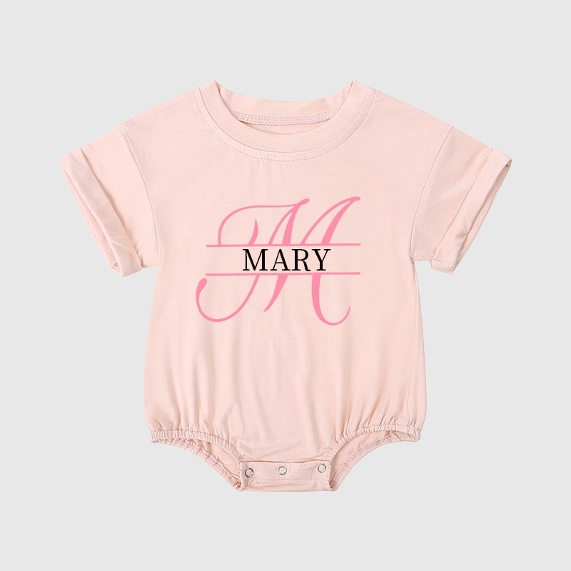 Personalized Baby Split Monogram Alphabet Bubble Romper| BBCloth46