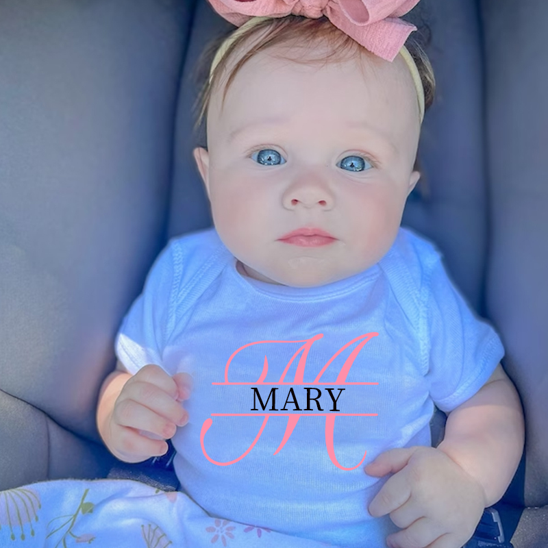 Personalized Baby Split Monogram Alphabet Onesie| BBCloth47