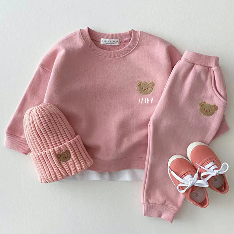 Personalized Kids Bear Sweatshirt Set| Cloth53
