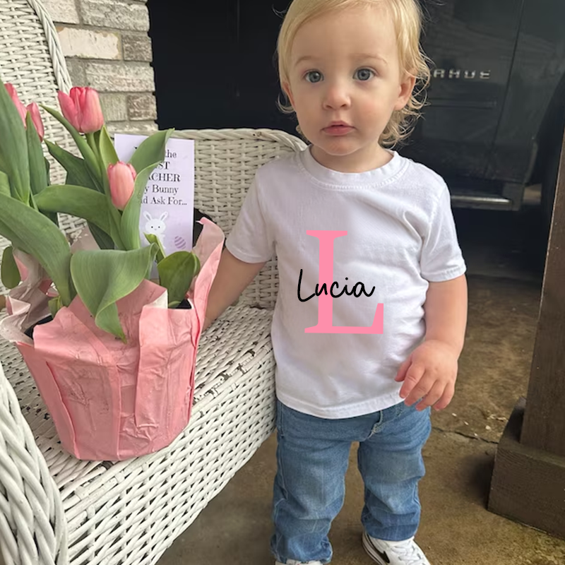 Personalized Kids Cozy Initial T-Shirt| Cloth123