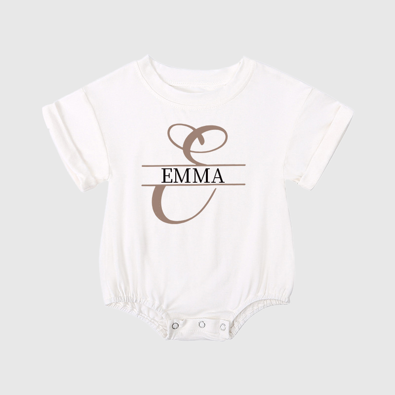 Personalized Baby Split Monogram Alphabet Bubble Romper| BBCloth46