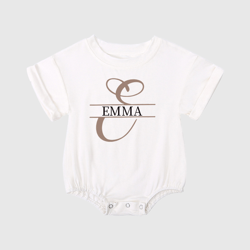 Personalized Baby Split Monogram Alphabet Bubble Romper| BBCloth46