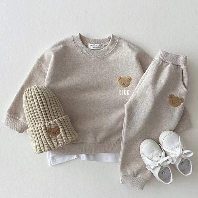 Personalized Kids Bear Sweatshirt Set| Cloth53