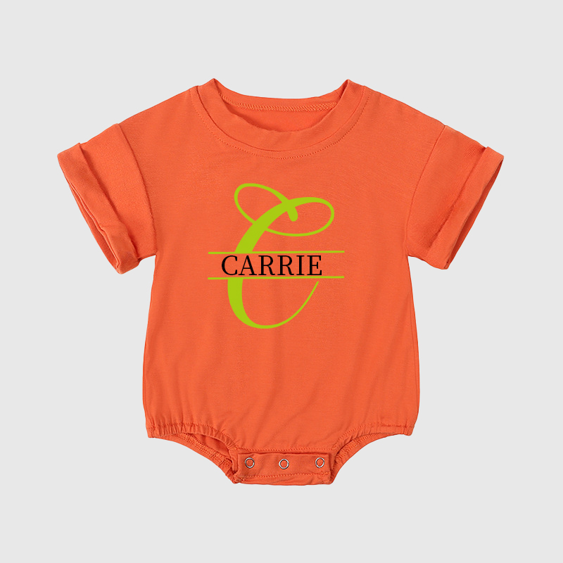 Personalized Baby Split Monogram Alphabet Bubble Romper| BBCloth46