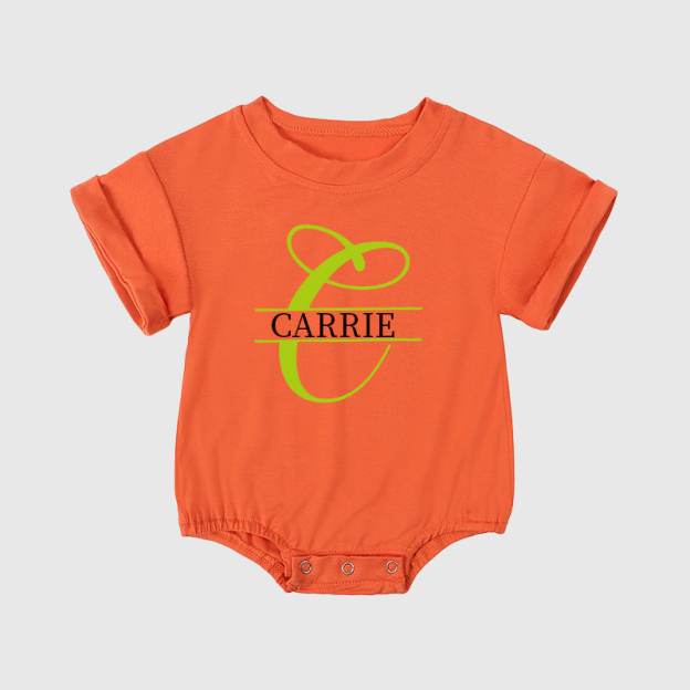 Personalized Baby Split Monogram Alphabet Bubble Romper| BBCloth46
