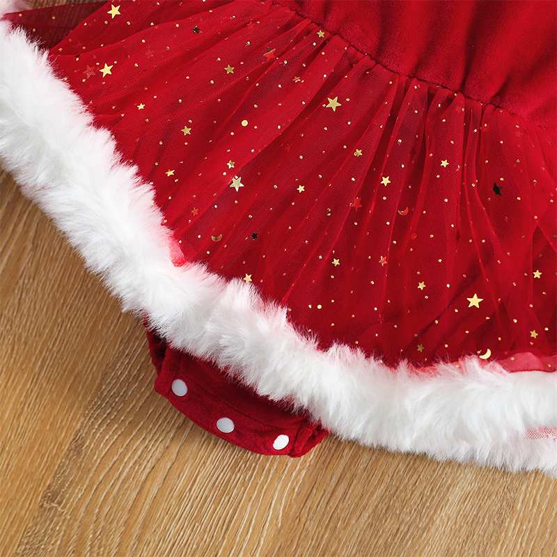 Personalized Girl Christmas Star Dress| Cloth65