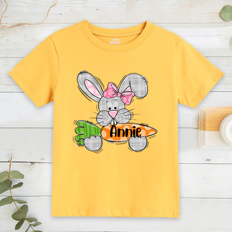 Personalized Kids Bunny Summer T-Shirt| Cloth134