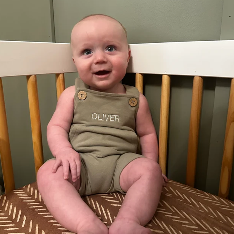 Personalized Baby Embroidered  Short Romper Overalls| BBCloth23