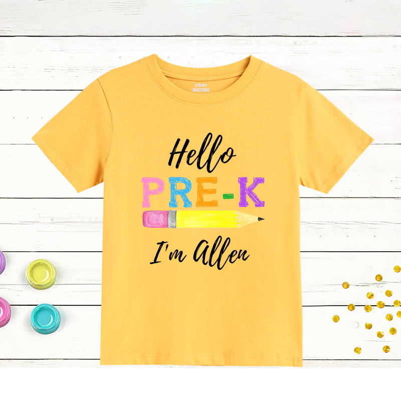 Personalized Kids Hello Pre-k T-Shirt| Cloth144
