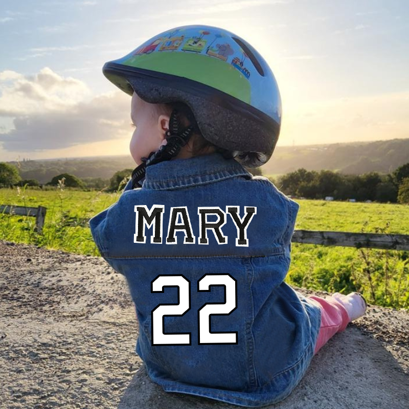 Personalized Kids Sports Denim Jacket| Cloth146
