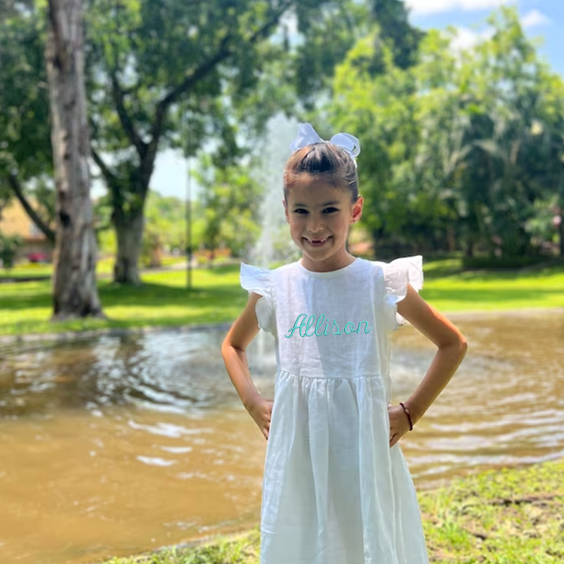 Personalized GirlsSleeveless Ruffle Dress| Dress01