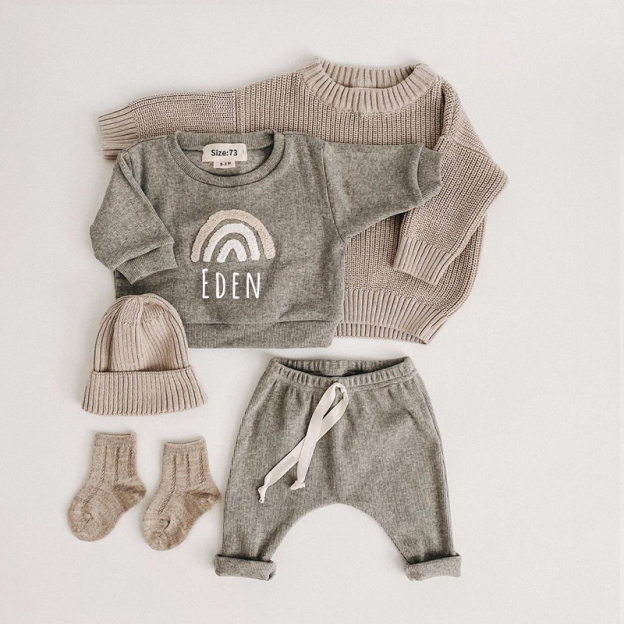 Personalized Kids Cozy Soft Sweatshirt  Set| Cloth49 (Beanie not included)