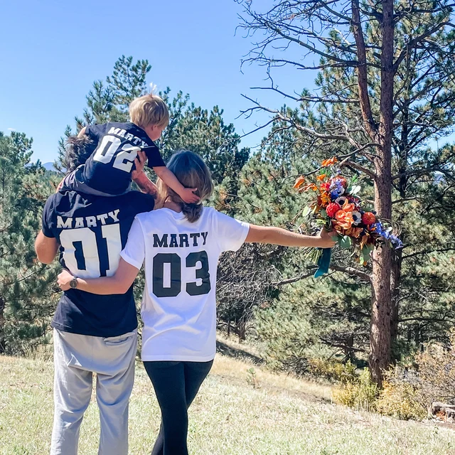Personalised Dad and Baby Last Name Number Matching Shirts| Match02