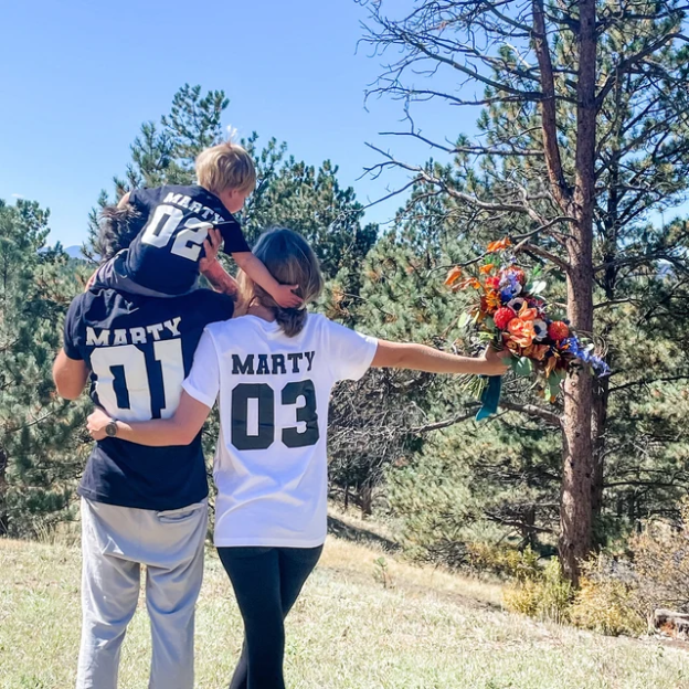 Personalised Dad and Baby Last Name Number Matching Shirts| Match02
