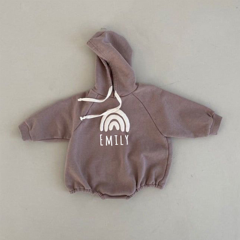 Personalized Kids Rainbow Sweatshirt Romper| Cloth51