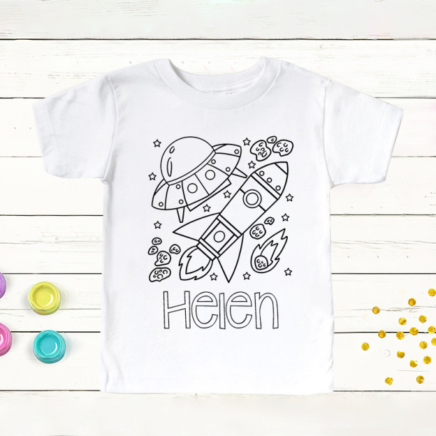 Personalized Kids Coloring Activity T-Shirt| Cloth169