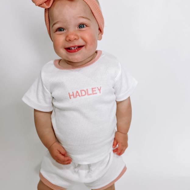 Personalized Kids Embroidered Summer Shorts Set| Cloth174