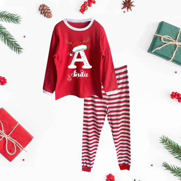 Personalized Family Monogram Christmas Pajamas Set| Cloth2401