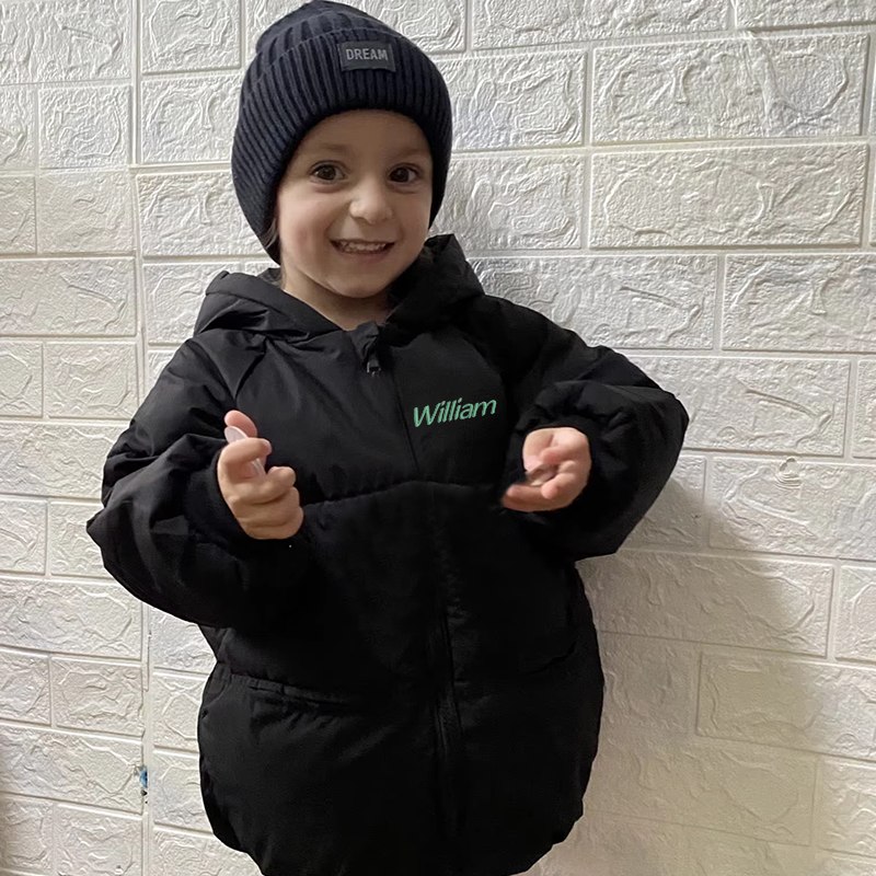 Personalized Kids Winter Thicken Warm Embroidered Hooded Jacket| Cloth203