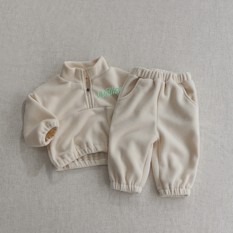 Personalized Kids Embroidered Fleece Hoodies Sports Suit| Cloth202