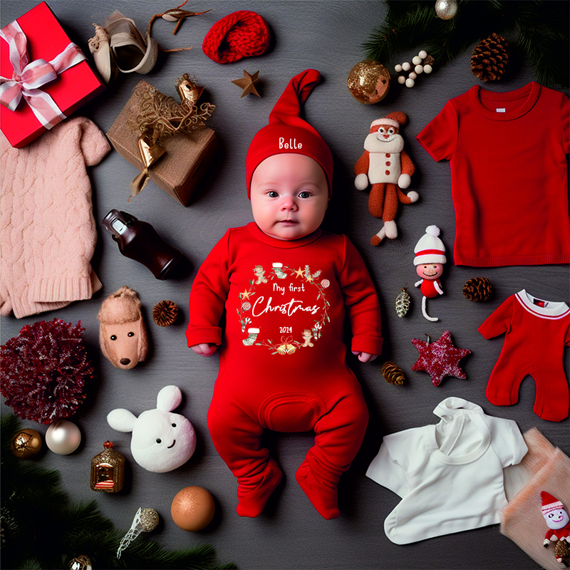 Personalized Baby My First Christmas Outfit| BBCloth1210