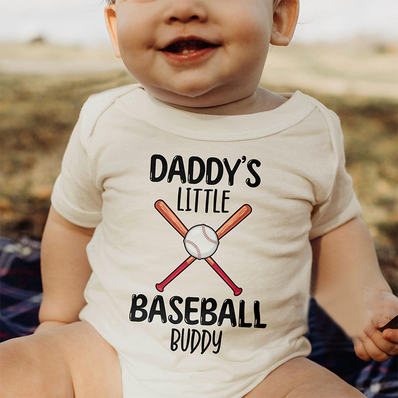 Personalized Daddy's Little Baseball Buddy Cozy Onesie| BBcloth2206