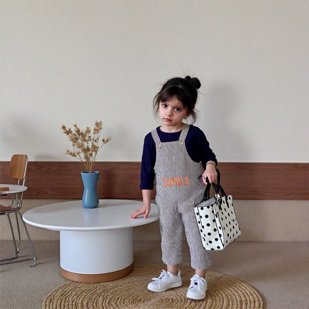 Personalized Kids Oversized Denim Overalls| Pants11