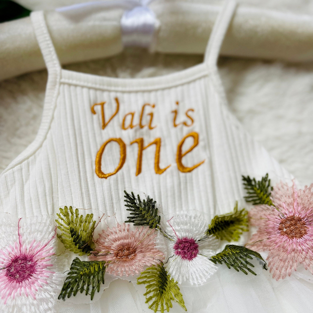 Personalized Girl Embroidered Cake Smash Dress| Dress13