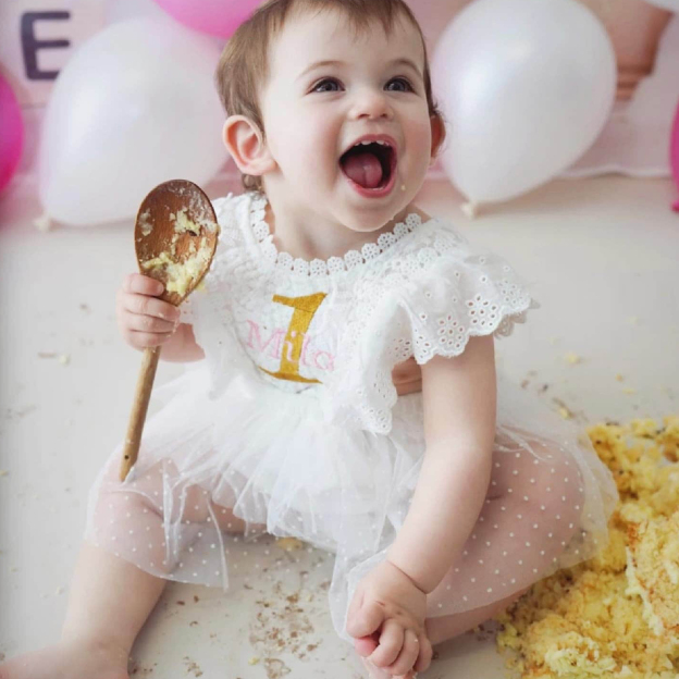 Personalized Baby Girl 1st Birthday Embroidered Romper| BBCloth87