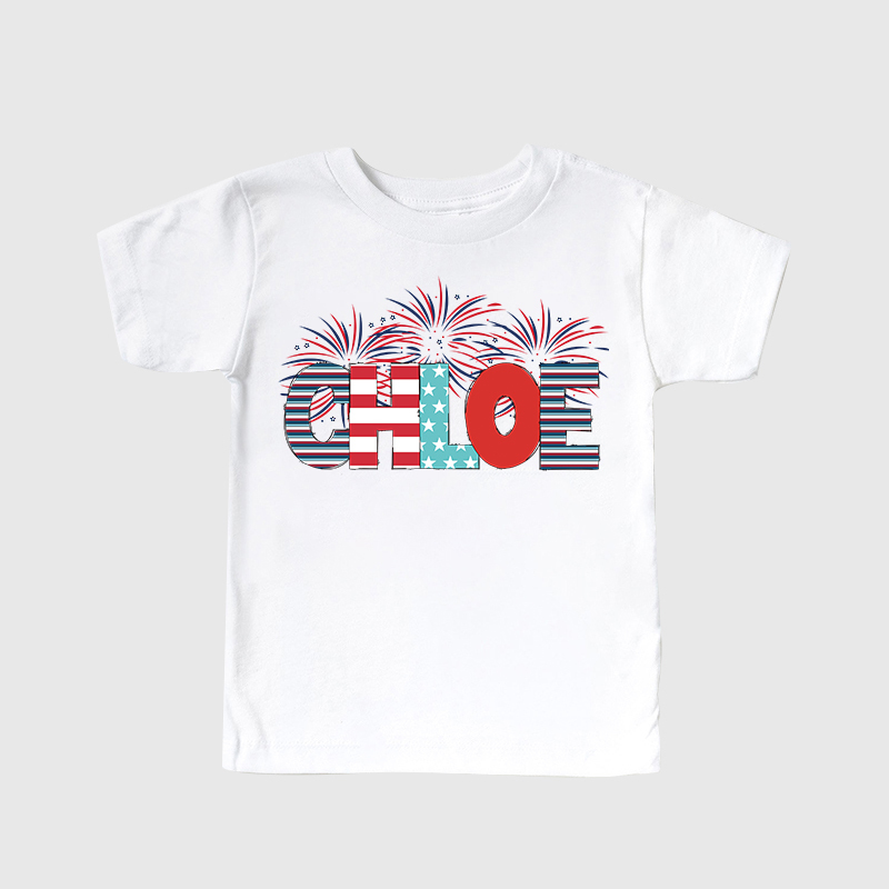 Personalized Kid 4th Of July Eagle Firework Independence T-Shirt| Clot