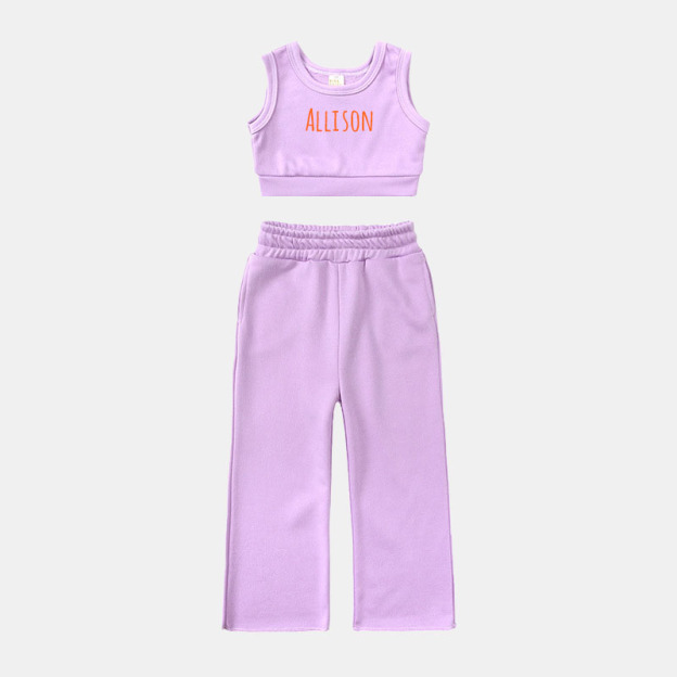Personalized 2PCS Girl Summer Sleeveless Vest Set| Cloth222
