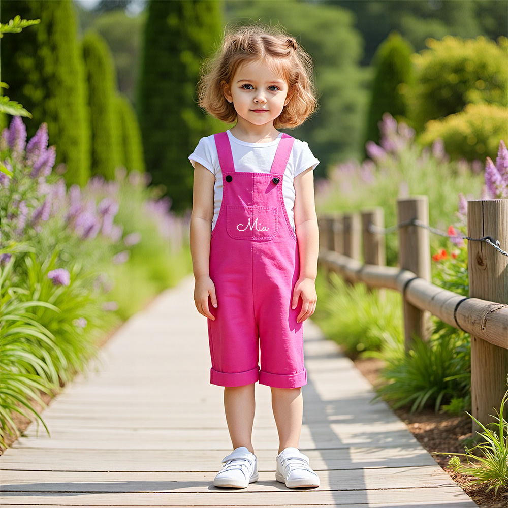 Personalized Kids Multicolor Cozy Overalls| Pants18
