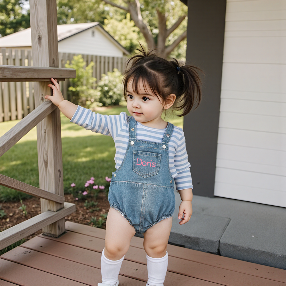 Personalized Baby Toddler Denim Overalls| Pants19