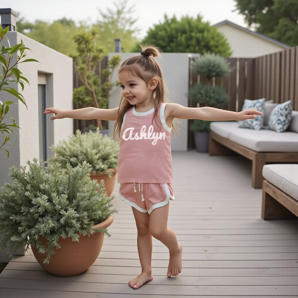 Personalized Kids Puff Name Toddler shorts Set| Cloth225