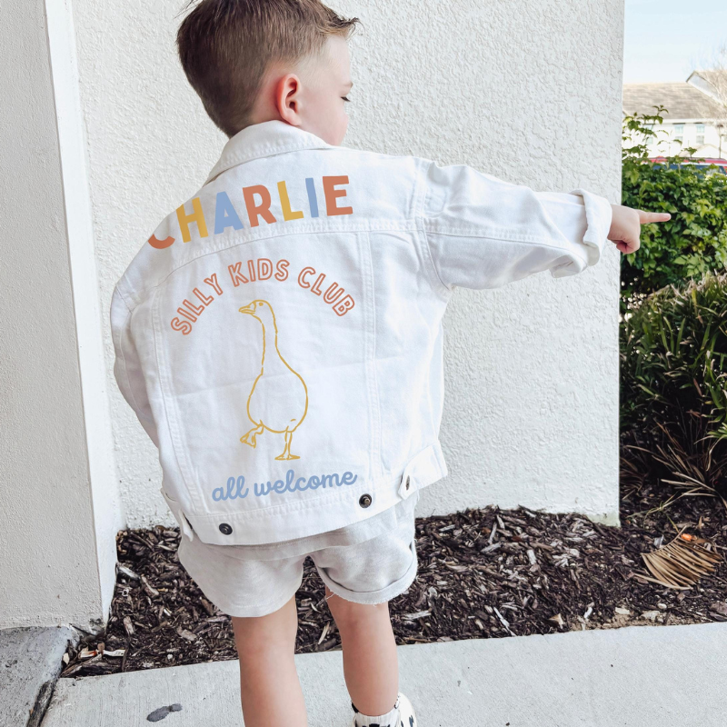 Personalized Kid Goose White Jacket| Cloth229