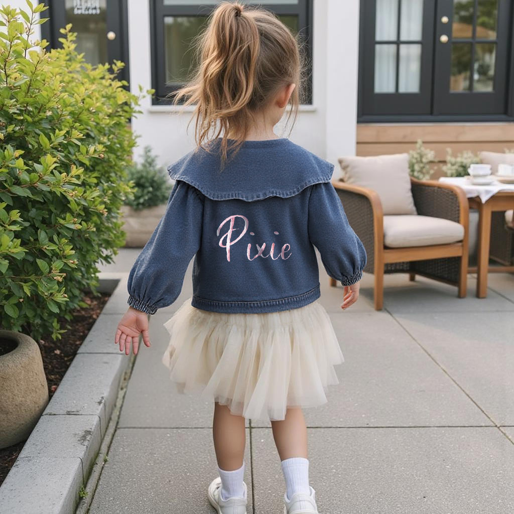 Personalized Girl Embroidered Denim Jacket| Cloth226