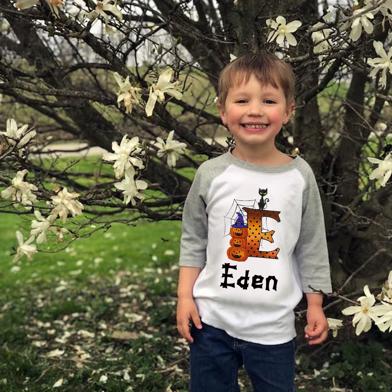 Personalized Kids Halloween Long Sleeves Shirt| Cloth12456