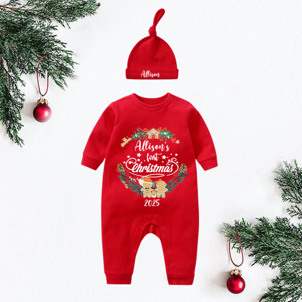 Personalized Baby First Christmas Outfit| BBCloth1209