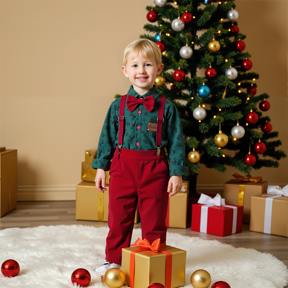Personalized  Boy Christmas Retro Outfit| YESMC22
