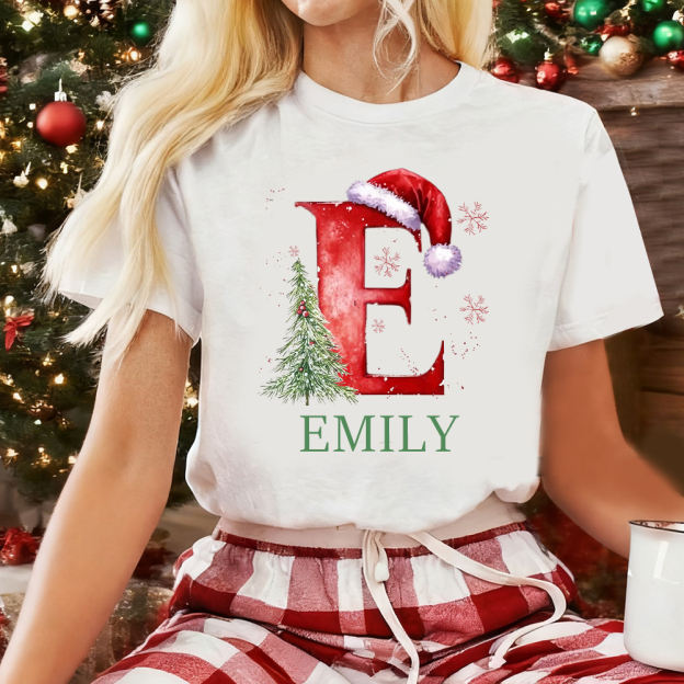Personalized Family Christmas Monogrammed Name T-Shirt| Match0426