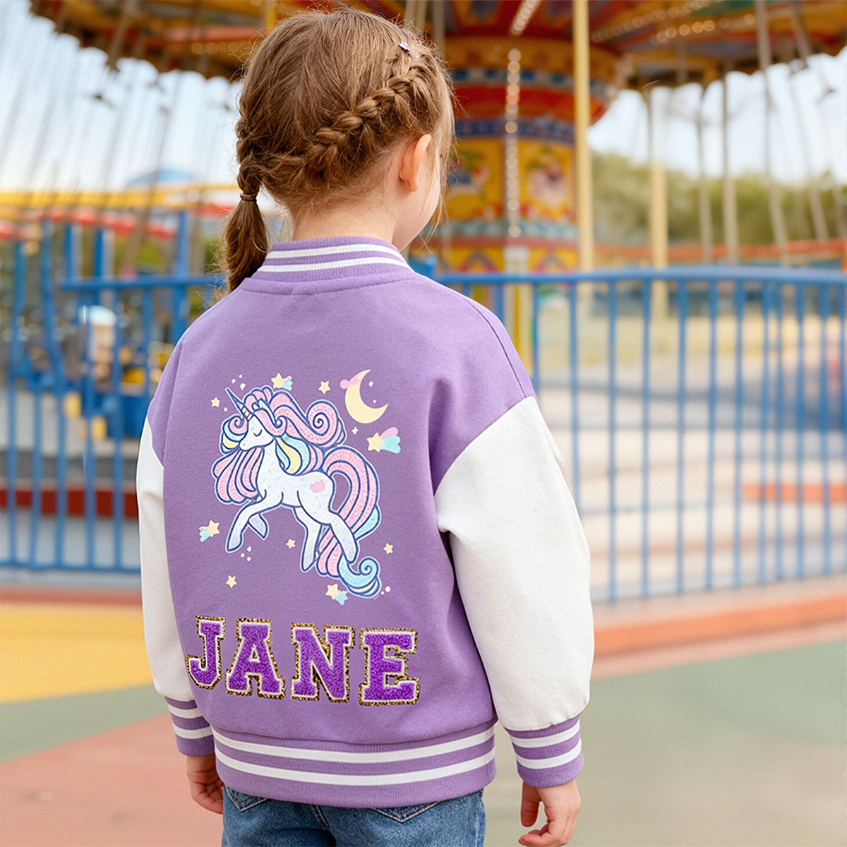 Personalized Unicorn Kids Baseball Jacket| Cloth198